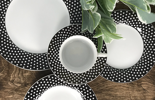White Dots Salad Plate 7.75"