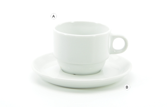 Imperial White Cappucino Cup Stack