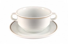 Gold Rim Consomme Saucer 6"