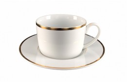 Cappuccino Saucer Gold Rim 6.25"
