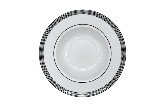 Soup Plate Pearl Black 9"