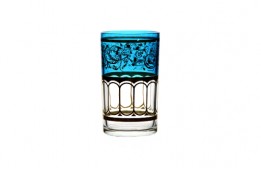 Mint Tea Glass Blue and Gold