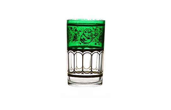 Mint Tea Glass Green and Gold