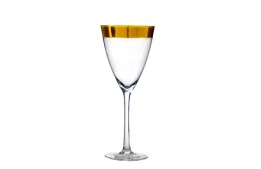 Crystal Lyric Gold Rim Goblet 8 Oz.