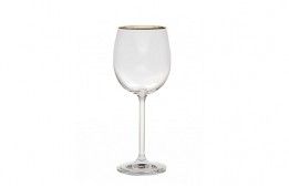 Wine Glass Bohemia Gold Rim 9 Oz.