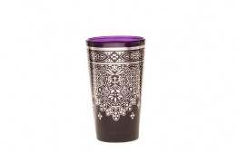 Morocco Tea Glass Purple and Silver 4 Oz.