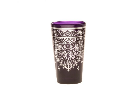 Morocco Tea Glass in Purple and Silver 4 Oz.