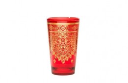 Morocco Tea Glass in Red and Gold 4 Oz.