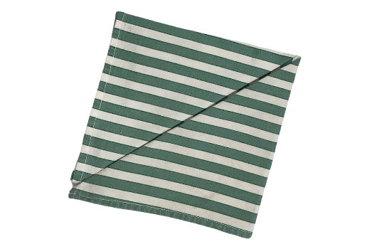 Napkin Green White Stripe