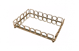 Rectangle Gold Tray Geometric 11.5" x 8.5"