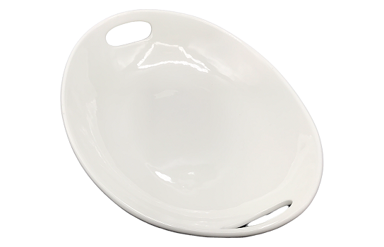 Ludovic White Platter with Handles 13" x 18"