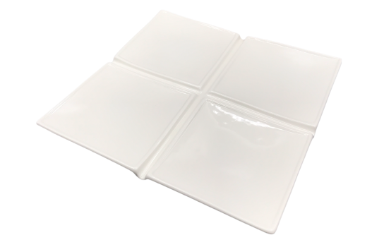 Square White 4 Section Plater 11" X 11"