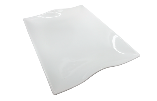 Platter White Wavy 18" x 14"