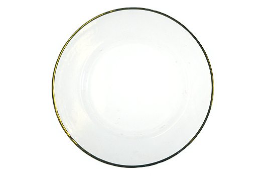 Service Plate Modern Glass Gold Rim 13"