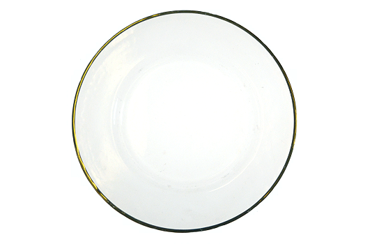 Service Plate Modern Glass Gold Rim 13" Service Plate Modern Glass Gold Rim 13"