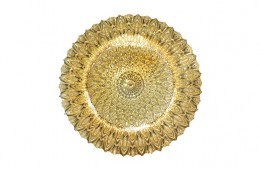 Service Plate Glass Peacock Gold