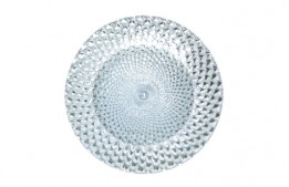 Service Plate Glass Starburst Silver 13"