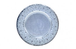 Service Plate Glass Ornate Silver 13"