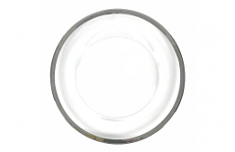 Service Plate Glass Silver Rim 13" 