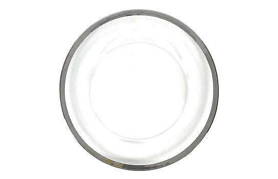 Service Plate Glass Silver Rim 13" 
