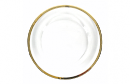 Service Plate Glass Gold Rim 13" 
