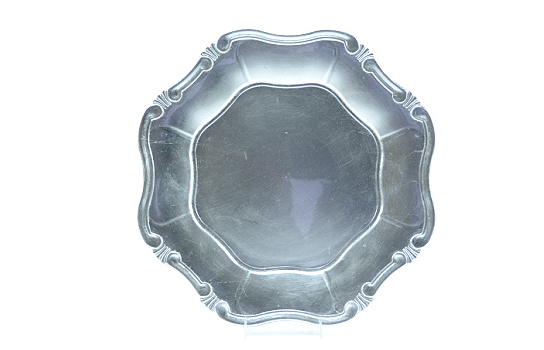 Service Plate Acrylic Baroque Silver