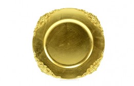 Service Plate Acrylic Vintage Gold 13"