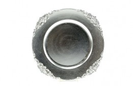 Service Plate Acrylic Vintage Silver 13"