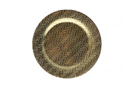 Service Plate Acrylic Chevron Gold 13"