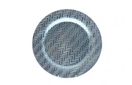 Service Plate Acrylic Chevron Blue 13"