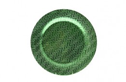 Service Plate Acrylic Chevron Green 13"