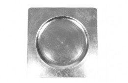 Service Plate Acrylic Square Silver 11.5"