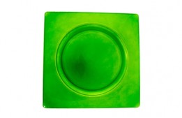 Service Plate Acrylic Square Green 12"