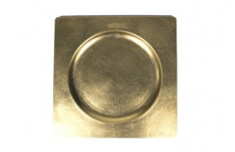 Service Plate Acrylic Square Gold 11.5"