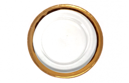 Service Plate Gold Rim Wide Glass 13"