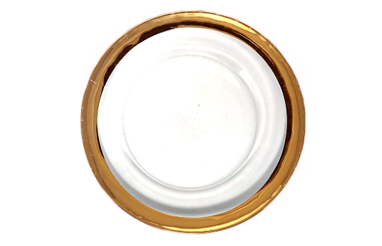 Service Plate Gold Rim Wide Glass 13"