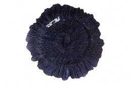 Service Plate Tiffany Black Leaf Glass 13.5"