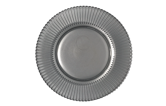 Service Plate Ridge Silver Glass 13"