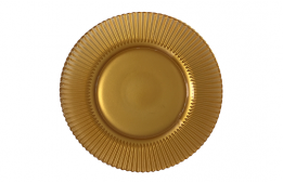 Service Plate Ridge Gold Glass 13"