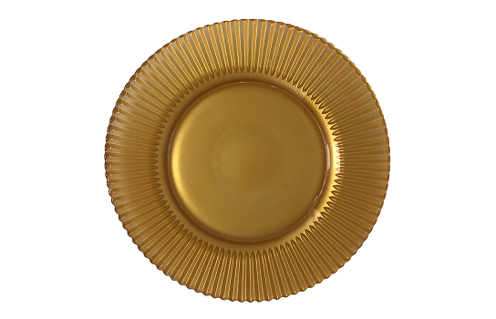Service Plate Ridge Gold Glass 13" Service Plate Ridge Gold Glass 13"
