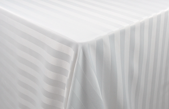 Tablecloth Satin Stripe White 156" x 90" Rectangle