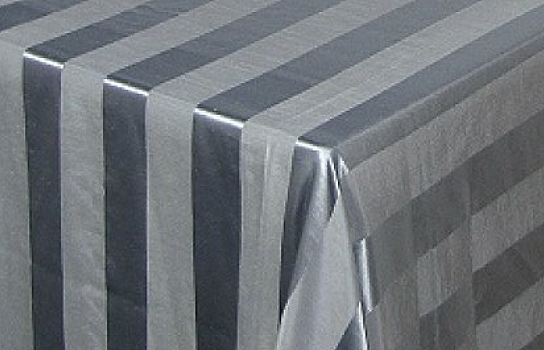 Tablecloth Satin Stripe Grey 156" x 90" Rectangle