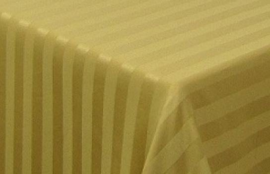 Tablecloth Satin Stripe Gold 156" x 90" Rectangle
