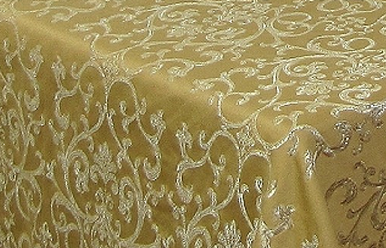 Tablecloth Light Gold / Gold Gala 118" x 112" Rectangle