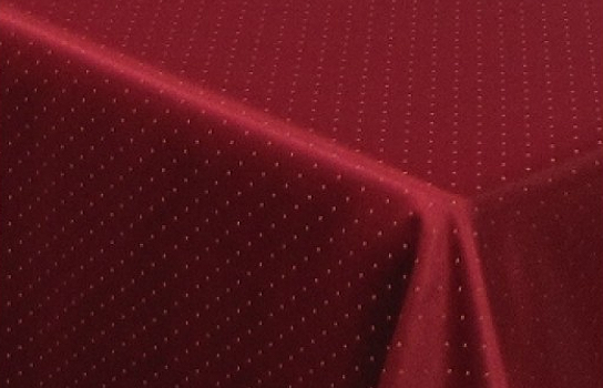 Tablecloth Red and Gold Dot Gala 118" x 112" Rectangle