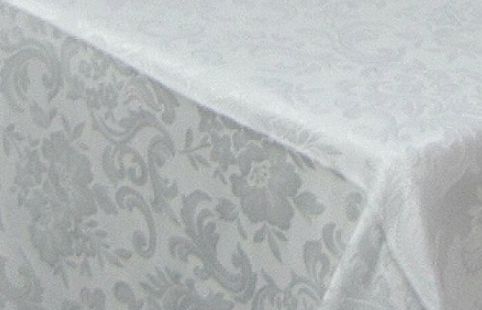 Tablecloth Damask White 120" x 72" Rectangle