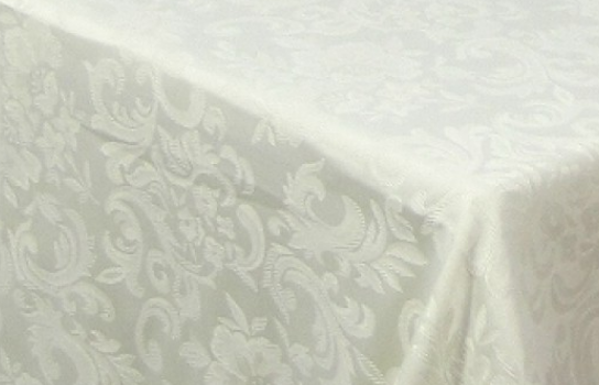 Tablecloth Damask Ivory 120" x 72" Rectangle