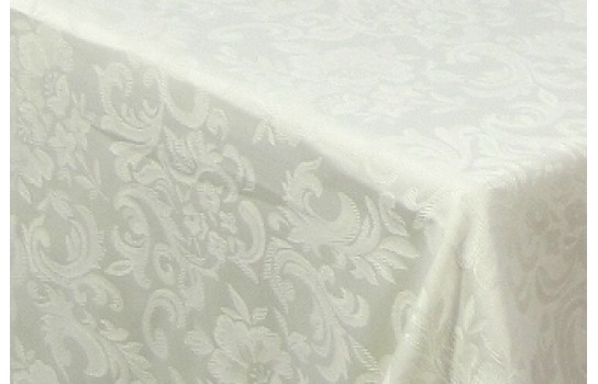 Tablecloth Damask Ivory 155" x 89" Rectangle