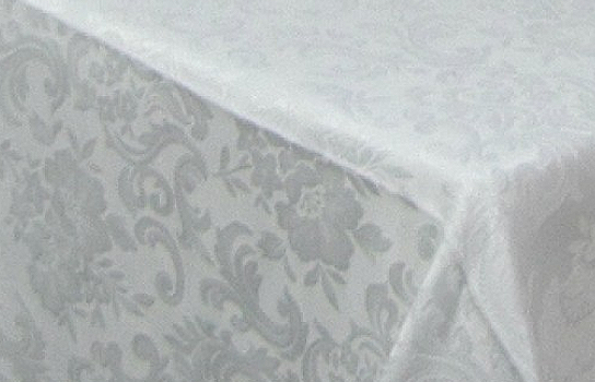 Tablecloth Damask White 155" x 89" Rectangle