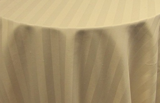 Tablecloth Satin Ivory Stripe 120" Round